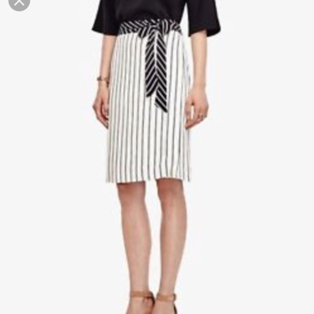Ann Taylor black and white striped skirt